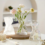 1 Piece European Style Ins Style Vase High-end Transparent Vase Glass Living Room Desktop Hydroponic Flower Arrangement Creative