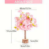 Qfdian  Tall Artificial Cherry Blossom Tree - Handmade Pink Fake Cherry Blossom Tree for Wedding Party Ceremony, Christmas Table