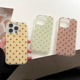 Qfdian  Simple Cute Polka Dot Glossy Jelly Shockproof Phone Case For iPhone 17Air 16 15 14 13 12 11 Plus Pro Max Anti-fall Cover Y2K