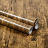 Qfdian 40CM X 1M Thickened Anti Fouling Waterproof Wood Grain Self-adhesive PVC Modern Furniture Decorative Wallpaper