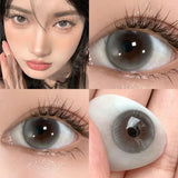 Qfdian  1 Pair/2pcs Color Contact Lenses for Bubble Series Eyes Fashion Natural Pupils Beauty Lens Eyes Myopia Lens Brown Lens