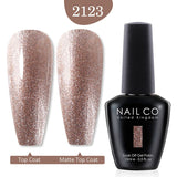 Qfdian  15ml UV Gel Nail Polish Semi Permanent Gel Varnish Enamel Brown Nail Gel Design Red Nails Art Nude Color Glitter Manicure