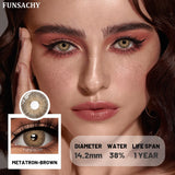 Qfdian  1pair METATRON Color Contact Lenses for Eyes Brown Eye Contacts Gray Pupils Yearly Use Women Cosmetics Color Eye Lens