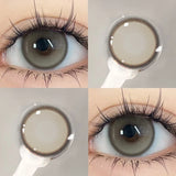 Qfdian 2PCS Korea Colored Contact Lenses Myopia Degree -0.00 to -8.00 Gray Eyes Beauty Pupil Brown Makeup Lens Fast Shipping