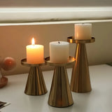 Qfdian  Nordic Metal Candle Holders 3pcs Valentine's Day Wedding Candle Holder Desktop Decoration Christmas Room Decoration Reusable