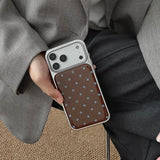 Qfdian  Brown Blue Polka Dot Phone Case Suitable For Iphone 16 Pro Max All Inclusive 15 14 17 Winter Protective Case
