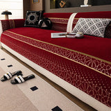 Qfdian  Modern Simple Sofa Cover Advanced Light Luxury One-piece Sofa Cover Four-season Universal Skin-friendly Non-slip Seat Cushion