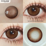 Qfdian  2pcs/pair Brown Colored Contact Lenses For Eyes Natural Black Lenses Big Eye Makeup Cosmetic beauty blue Contact Lenses