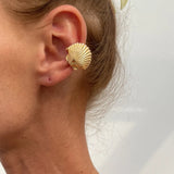 Qfdian  Vintage Flower C Shape Ear Cuff Silver Golded Starfish Shell Ring Clip Irregular Shape Minimalism C-shaped Ear Clip Travel