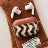 Qfdian Simple Coffee Color Striped Transparent Earphone Case For AirPods 2 3 4 TPU Protective Cover For AirPods Pro 2 Case Love Pendant