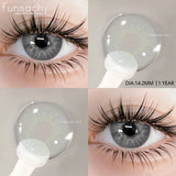 Qfdian   1 pair Colorcon Contact Lenses for Eyes Black Lenses Beautiful Cosmetic Pupil Blue Lenses Big Eyes Contacts Lens Yearly