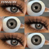 Qfdian  1 Pair Natural Color Contact Lenses for Eyes Brown Lenses Colorcon Korean Lens Yearly Beautiful Grey Eyes Big Black Len