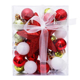 Qfdian  30pcs Christmas Balls Ornaments Set Christmas Tree Hanging Pendant Star Topper Xmas Bauble Ball Noel Navidad New Year Decoration