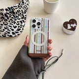 Qfdian Cute Dog Stand holder Phone Case Stripe For Iphone 17Pro 17 16ProMax 13 14 15 16 Pro Max 16Pro 15ProMax 15Pro 14Pro Cover Fundas