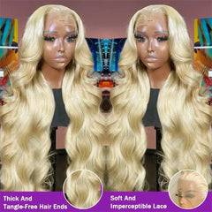 Qfdian 30 38 Inch Honey Blonde 613 HD Lace Frontal Wigs 13x6 Body Wave Human Hair 100% Brazilian 13x4 Lace Front Wig For Black Women