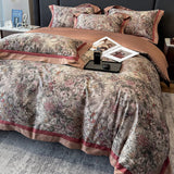 Qfdian Premium 1000TC Egyptian Cotton Chinese Style Flowers Bird Print Luxury Bedding Set Duvet Cover Flat/Fitted Bed Sheet Pillowcases