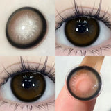 Qfdian  2pcs Brown Colored Contact Lenses for Eyes Purple Beauty Halloween Makeup Lens Big Eye Lens Natural Look Gray Blue Lens