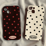 Qfdian  Cute Polka Dot Phone Case For iPhone 17 16 15 11 12 14 13 Pro Max Mini X XS XR 7 Plus 16E Air Shockproof Silicone Cover Funda