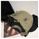 Qfdian  Fashion Y2k Aesthetic Casual Crossbody Chest Bags Men Women Vintage All Match Hobo Bag All Match Simple Trendy Shoulder Handbags
