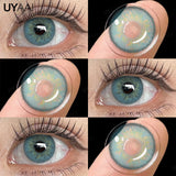 Qfdian  1 Pair Color Contact Lenses Makeup Blue Pupils Natural Brown Lenses High Quality Green Color Eye Lens Cosmetic Colorcon