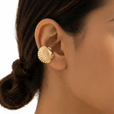 Qfdian  Vintage Flower C Shape Ear Cuff Silver Golded Starfish Shell Ring Clip Irregular Shape Minimalism C-shaped Ear Clip Travel