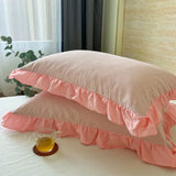 Qfdian  Cotton Lace Pillow Cover One Pair 48x74cm Pillow Core Inner Liner Washable Bedroom Decoration Pillow Case Bedding Accessories