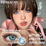 Qfdian  1 Pair Colored Contact Lenses for Eyes Natural Brown Gray Eye Contacts Yearly Cosmetics Pupils Blue Lens Green Contacts