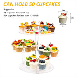 Qfdian  4-Tier Acrylic Paper Cup Holder with Led 灯, Colorful Round Paper Cup Holder, Birthday Anniversary, Wedding Party Decoration