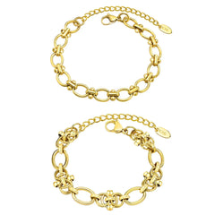 Statement Stainless Steel Chain Bracelet for Women, Vantage 18k Gold Plated Elegant Jewerlry