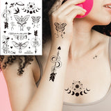 Qfdian  Waterproof Temporary Tattoo Stickers  Mandala Lace Hand Finger Wedding White Fake Tatto Flash Tatoo Body Art for Women Bride