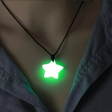 Qfdian  Luminous Star Pendant Necklace and Bracelet Set (Adjustable Rope/Sporty-Cute)