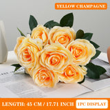 Qfdian  9 Heads Artificial Flower Silk Rose white Eucalyptus leaves Peony Bouquet Fake Flower for Wedding Table Party Vase Home Decor