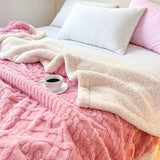 Qfdian  Winter Thick Lamb Fleece Blankets Thick Wide Flannel Bedroom Sofa Soft Breathable Warm Cover Sofa Blanket Small Blankets for Bed