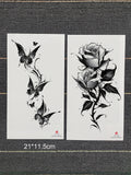 Qfdian  Waterproof Temporary Tattoo Sticker butterfly flower rose fake tatto flash tatoo shin for girl women