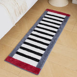 Qfdian  Luxury Striped Bath Mat Set - Thickened Microfiber, Super Absorbent & Non-Slip Bathroom Rugs, Soft Bedside Area Rug for Bedroom