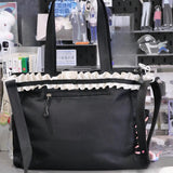 Qfdian  Japanese Y2k Fashion Kawaii Shoulder Handbags Transparent Bow Chic Crossbody Ita Bag Patchwork Fashion Sweet All Match Tote Bags