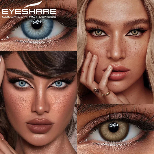 EYESHARE 1Pair Color Contact Lenses for Eyes Blue Eye Lenses Natural Gray Pupils for Eyes Green Lenses Yearly Use Eye Contacts