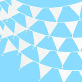 Qfdian  10.8Ft Cotton Triangle Bunting Banner 12pcs Floral Fabric Pennant Flag with Tassels, Double Side Triangle Banner Garland for We