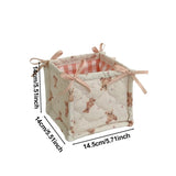 Qfdian Ins Style Cute Quilted Storage Basket Desktop Storage Basket Storage Box Cosmetics Snacks Small Sundries Organizing Bag