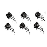 Qfdian  Black Rose  Flower Waterproof Temporary Tattoos Men ECG Body Art Bird Fake Tatoo Sleeves Crown Flash Tattoo Stickers