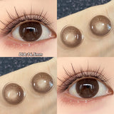 Qfdian  1 Pair(2pcs) Colored Contact Lenses For Eyes Fashion Natural Brown Lenses Myopia Lenses with Diopters Degree Green Eye L