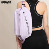 Qfdian Y2k Aesthetic All Match Simple Shoulder Underarm Bag Fashion Trendy Casual Chest Bags Vintage Ins Women Cargo Handbags Crossbody