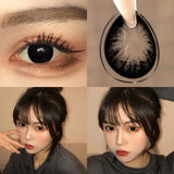 Qfdian Myopia Contact Lenses Big Black Eyes Cosmetic Contacts Lenses Beautiful Yearly Colored Contact natural Lenses for eyes 2pcs/Pair