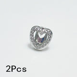 Qfdian 1/2/5Pcs Niche design zirconia hollowed-out heart-shaped teeth dental ornaments,hip-hop braces,and heart-shaped dental ornaments