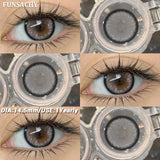 Qfdian  1 Pair Colored Contact Lenses BROWN Natural Eye Contacts Super Natural Lens Gray Color Lens Beautiful Pupils Cosmetics