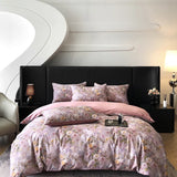 Qfdian 1000TC Egyptian Cotton Flowers Plant Prints Bedding Set Single Double Queen King Size Duvet cover Set Bed Sheet Pillowcases 4Pcs