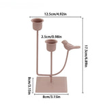 Qfdian  Bird Accent 2-Arm Metal Candle Holder Minimalist Candelabra for Wedding Reception Dining Table Romantic Home Decor Gift