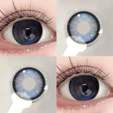 Qfdian  2pc Colored Contact Lenses Crystal Blue Big Eyes Doll Eyes Natural Black Gray Pupils  Lens Brown Sparkles Contact Lenses