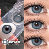 Qfdian  2pcs/pair Blue Colored Contact Lenses For Eyes Makeup Fashion Beauty Soft Contact Lenses Natural Brown Cosmetic Eye Lens