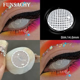 Qfdian  Cosplay White Contact Lenses for Eyes Anime Role Playing Lens Halloween Cosplay Black Contacts Yearly Cosmetics Pupils